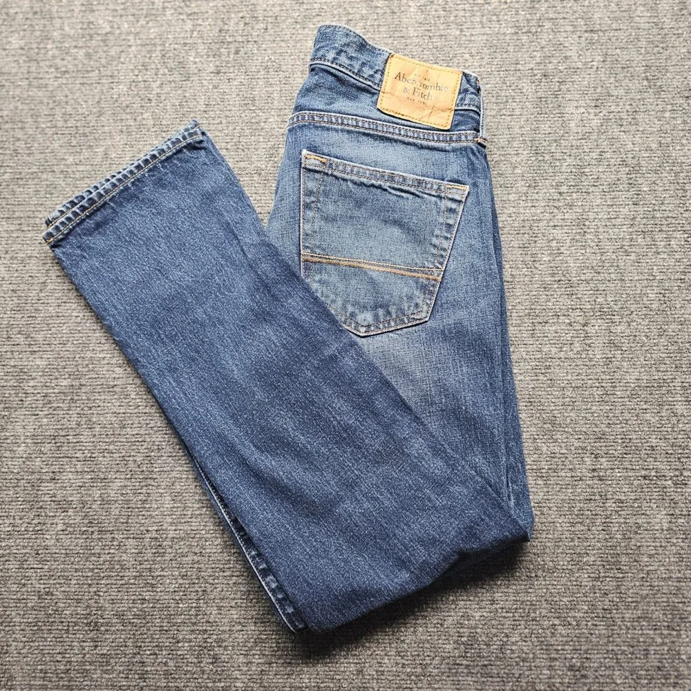 Abercrombie & Fitch Mens Straight Leg Blue Jeans 30x30 1F5343 Cotton Denim